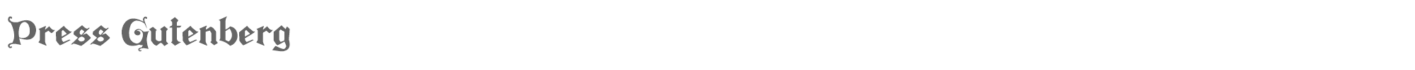 Sample characters Press Gutenberg Font